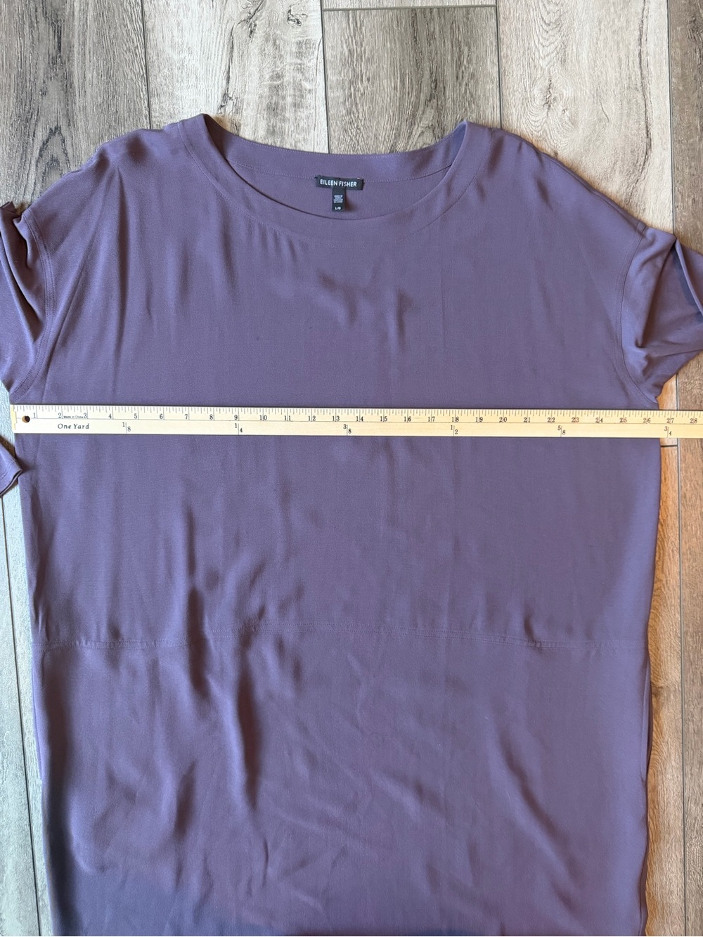 Eileen Fisher- 100% Silk Relaxed Minimalist Classic Shift Dress-  (L) - Picture 7 of 11